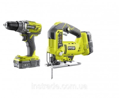 Набор инструмента Ryobi ONE+ R18DDJS-220S содержит два аккумуляторных инструмент. . фото 3