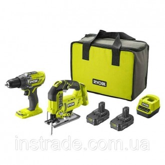 Набор инструмента Ryobi ONE+ R18DDJS-220S содержит два аккумуляторных инструмент. . фото 2