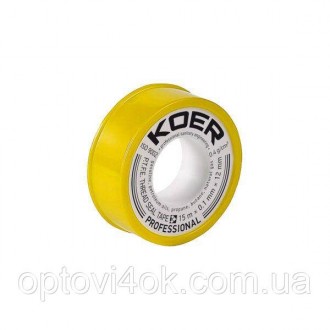 ФУМ лента для газа KOER ST-02 15M*0.1mm*12mm (KR0120). Харьков. фото 1 ФУМ лента для газа KOER ST-02 15M*0.1mm*12mm (KR0120). Харьков. фото 1