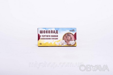 Шоколад з тертого какао з кокосовими чіпсами 55гр MANTeca