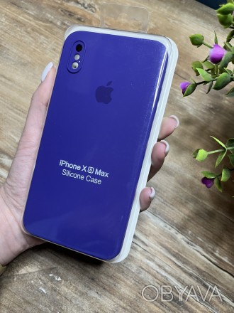 Чехол для iPhone XS MAX с квадратными бортами и полной защитой камеры и низа, Si. . фото 1