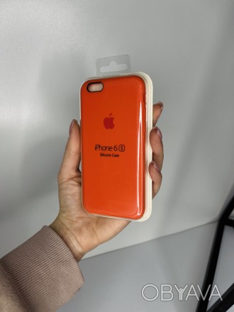 Чехол Silicone Case для Apple iPhone 6/6s силиконовый кейс с микрофиброй Коралло