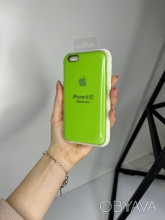 Чехол Silicone Case для Apple iPhone 6/6s силиконовый кейс с микрофиброй Салатов