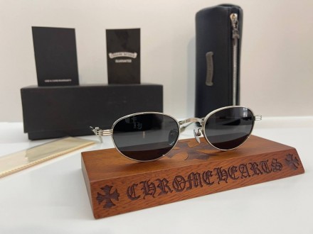 
 
 Солнцезащитные очки Chrome Hearts CH8234 , металлическая оправа серебристого. . фото 6