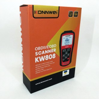 Автосканер OBDII/EOBD Konnwei KW808 використовується для моніторингу, зчитування. . фото 4