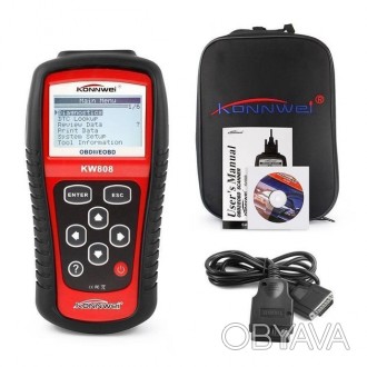 Автосканер OBDII/EOBD Konnwei KW808 використовується для моніторингу, зчитування. . фото 1