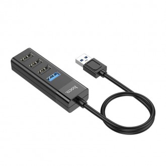 Описание HUB адаптера HOCO USB Easy mix HB25 USB3.0; 3USB2.0; черногоС помощью H. . фото 4