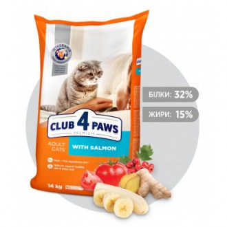 Сухой премиум-рацион Club 4 Paws содержит 27% мясных и рыбных ингредиентов на пе. . фото 3