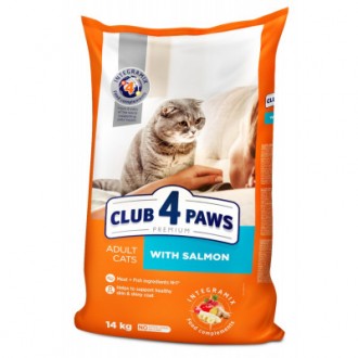 Сухой премиум-рацион Club 4 Paws содержит 27% мясных и рыбных ингредиентов на пе. . фото 2