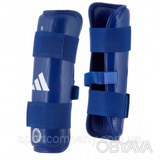 Защита голени Adidas Wako WAKOSG01 синяя с лицензией для кикбоксинга и единоборс. . фото 1