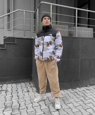 Куртка белая с цветными надписями TNF 7-451. Львов. фото 1 Куртка белая с цветными надписями TNF 7-451. Львов. фото 1