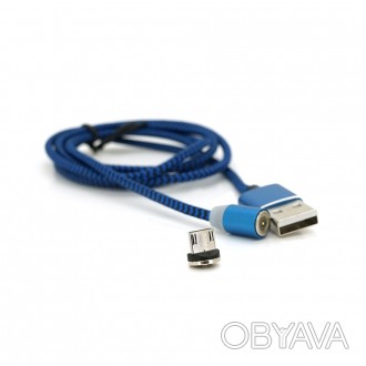 Магнітний кабель Ninja USB 2.0/Micro, 1m, 2А, індикатор заряду, тканинне обплете