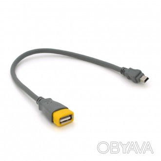 Кабель USB 2.0 AF/Mini-B OTG, 0.3m, сірий, Q300