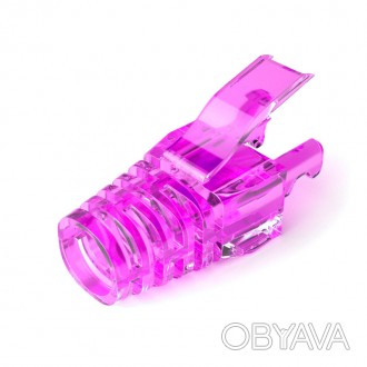 Опис: Ковпачок ізолюючий PiPo RJ-45 Cat.5/Cat.6 (100 шт/уп.), Transparent-purple. . фото 1