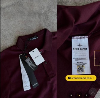 
Футболка Поло мужская бордовая повседневная лето брендовая Stone Island Polo (С. . фото 4