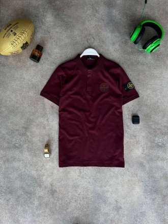 
Футболка Поло мужская бордовая повседневная лето брендовая Stone Island Polo (С. . фото 2