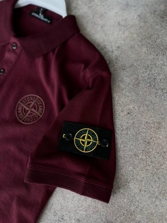 
Футболка Поло мужская бордовая повседневная лето брендовая Stone Island Polo (С. . фото 8