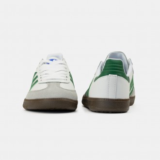 Кроссовки женские белые Adidas Samba White Green
Легендарная классическая модель. . фото 3