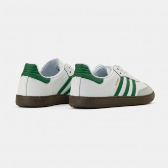 Кроссовки женские белые Adidas Samba White Green
Легендарная классическая модель. . фото 4