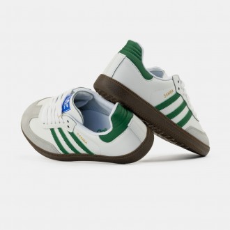 Кроссовки женские белые Adidas Samba White Green
Легендарная классическая модель. . фото 6