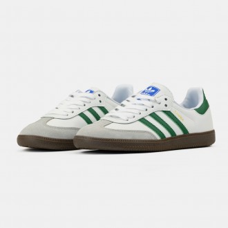 Кроссовки женские белые Adidas Samba White Green
Легендарная классическая модель. . фото 2