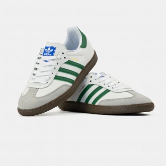 Кроссовки женские белые Adidas Samba White Green
Легендарная классическая модель. . фото 8