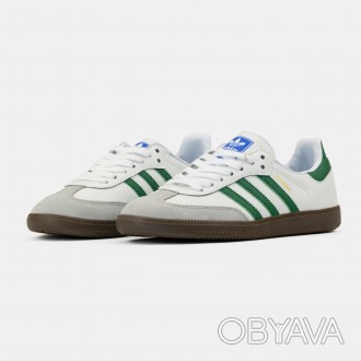 Кроссовки женские белые Adidas Samba White Green
Легендарная классическая модель. . фото 1