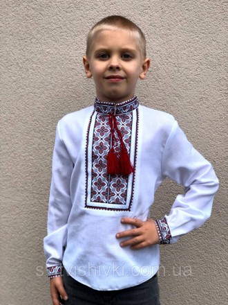 Вишиванка для хлопчика білого кольору з довгим рукавом 122р.. Ровно. фото 1 Вишиванка для хлопчика білого кольору з довгим рукавом 122р.. Ровно. фото 1