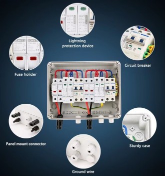 Распределительная коробка водонепроницаемая IP65 для солнечных панелей, 2 входа . . фото 8