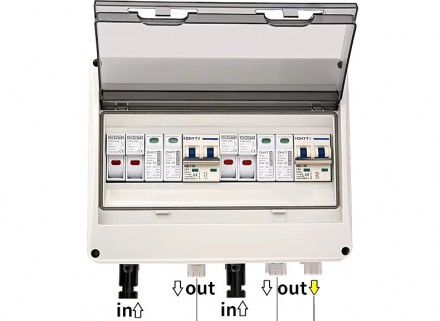 Распределительная коробка водонепроницаемая IP65 для солнечных панелей, 2 входа . . фото 3