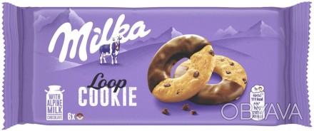 Печиво у формі кілець Milka Cookie Loop із шоколадом 6шт 132г Смачні міні-кільця. . фото 1