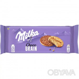 Печиво шоколадне Milka Choco Grain з вівсяними пластівцями 126г Смачні кружечки . . фото 1