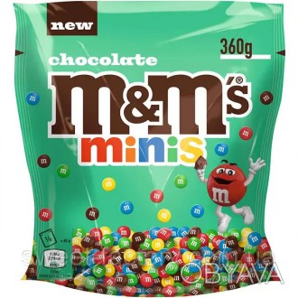 Драже шоколадне міні M&Ms Minis Chocolate з різнобарвним покриттям 225г Популярн. . фото 1