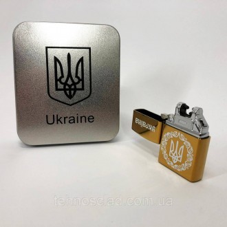 Дугова електроімпульсна запальничка USB Україна (металева коробка) HL-447. PV-14. . фото 3