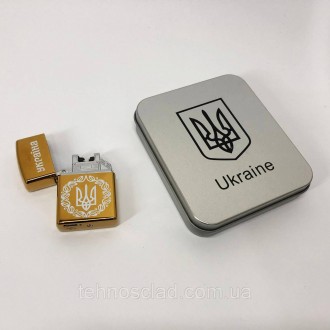 Дугова електроімпульсна запальничка USB Україна (металева коробка) HL-447. PV-14. . фото 9