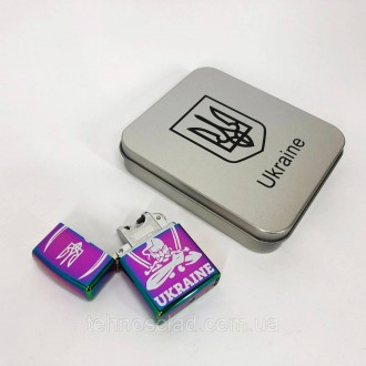 Дугова електроімпульсна запальничка USB Україна (металева коробка) HL-449. YQ-31. . фото 6