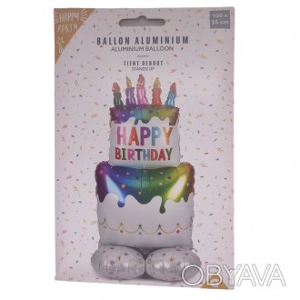 Воздушный фольгированный шар Happy Party Ballon Aluminum в форме торта.
Размер: . . фото 1