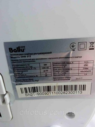 Очиститель увлажнитель воздуха Б/У BALLU UHB-312. Киев. фото 1 Очиститель увлажнитель воздуха Б/У BALLU UHB-312. Киев. фото 1