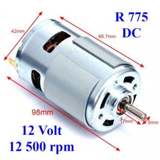 Моторчик двигатель тип 775 DC 12V 12500 rpm двигатель постоянного тока для станк. . фото 2