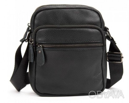 Кожаная наплечная сумка Tiding Bag черная SM56-2004A
Описание: 
	Два основных от. . фото 1