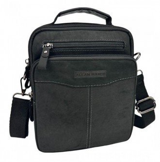 Мужская кожаная сумка, планшетка Ruff Ryder черная. Киев. фото 1