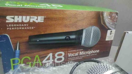 Shure PGA48-XLR-E — це кардіоїдний вокальний мікрофон із вимикачем. Мікрофон ком. . фото 6