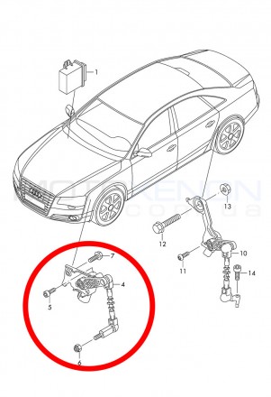 Датчик висоти підвіски в зборі Audi A6, A7, A8 (датчик рівня полу, датчик крену,. . фото 6