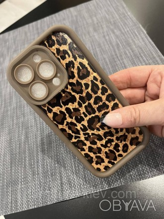 Чехол леопардовый противоударный на iPhone14 pro