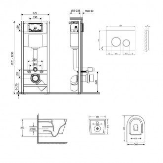 Комплект Qtap Jay Ultra Quiet унітаз підвісний QT07335177W + Nest комплект інста. . фото 3