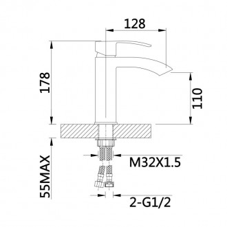 Змішувач для раковини Qtap Swan Cascada QTSWA270CRW45568 виконаний у стильному п. . фото 3