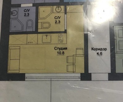 Продам смарт-квартиру 1-кімнатну  пров.площою 13,1 кв.м. в районе Слободки, Пере. Суворовский. фото 4