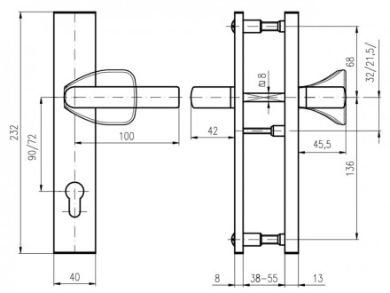  ROSTEX R1/R4 R fix-mov DIN PLATE 92 мм хром полированный 22 мм 38-55 мм 3 класс. . фото 9