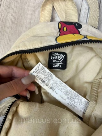 Детский рюкзак Disney Baby Zara дошкольный "Микки Маус" 2 в 1 с бананкой цвет бе. . фото 5