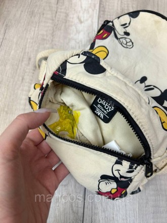 Детский рюкзак Disney Baby Zara дошкольный "Микки Маус" 2 в 1 с бананкой цвет бе. . фото 6